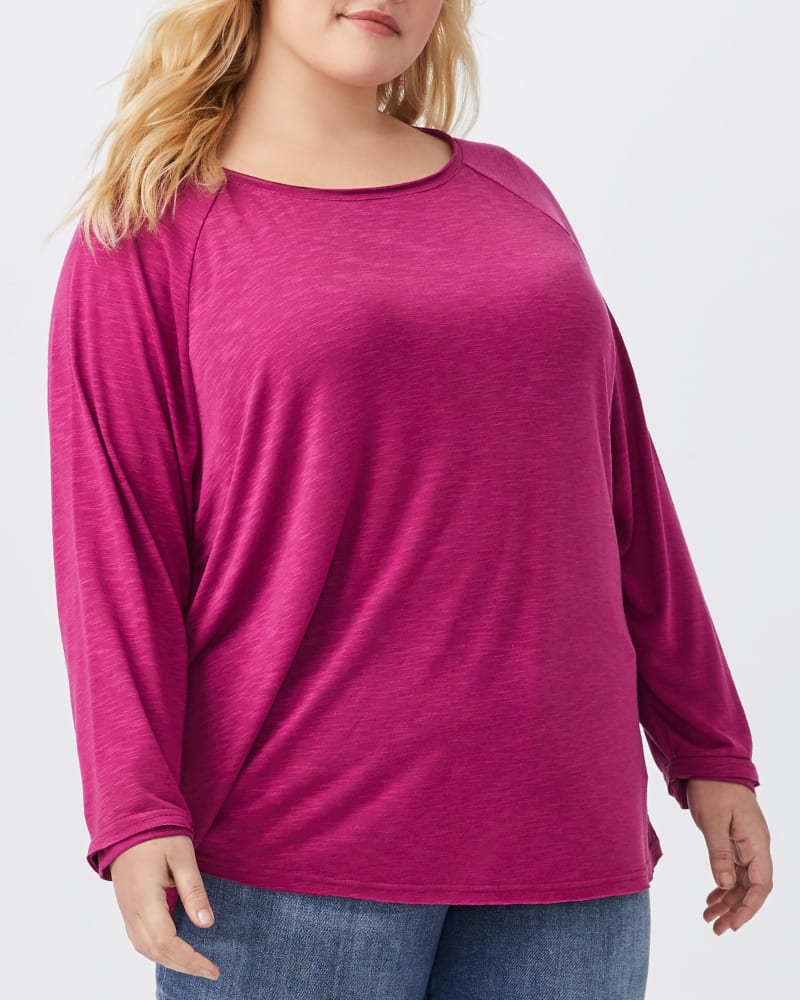 Front of plus size Marianne Three-Quarter Sleeve Tee by Meri Skye | Dia&Co | dia_product_style_image_id:151543